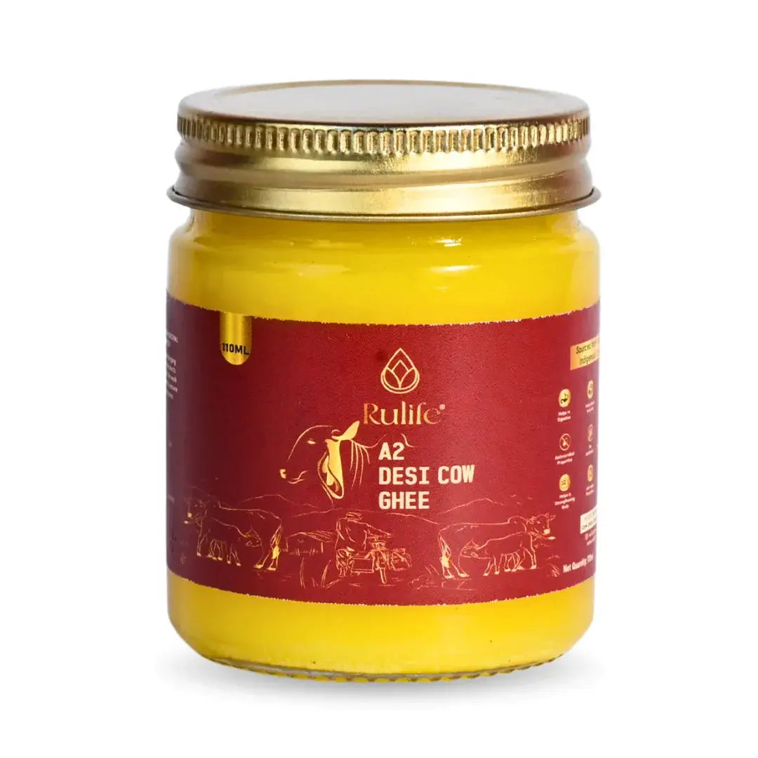 Rulife A2 Desi Cow Ghee 110 ML glass jar