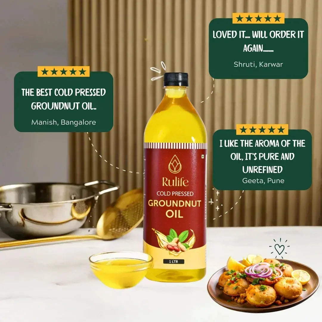 Traditional wooden ghani (Mara Chekku) extraction method used to make heat-free, nutrient-rich groundnut oil